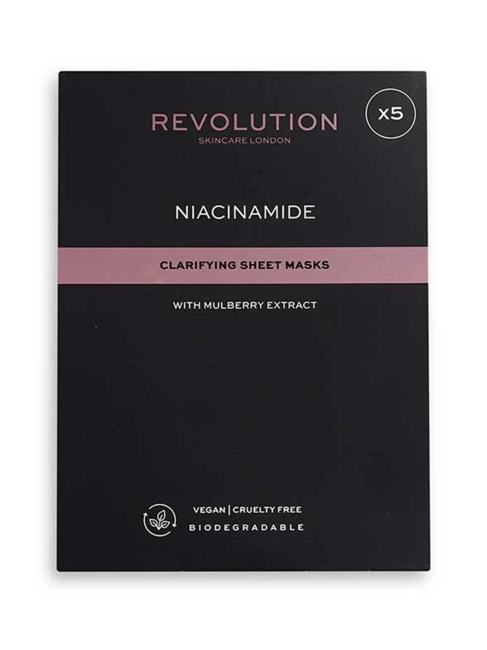 Revolution Skincare Pack of 5 brightening masks with niacinamide, SEALED NIB
